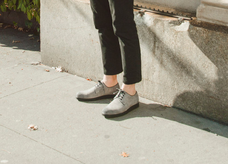 Grey Modern Creeper Shoe On Foot
